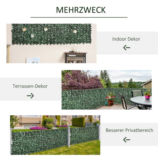 Künstliche Hecke BB4809 Grün - Kunststoff - 100 x 7 x 300 cm