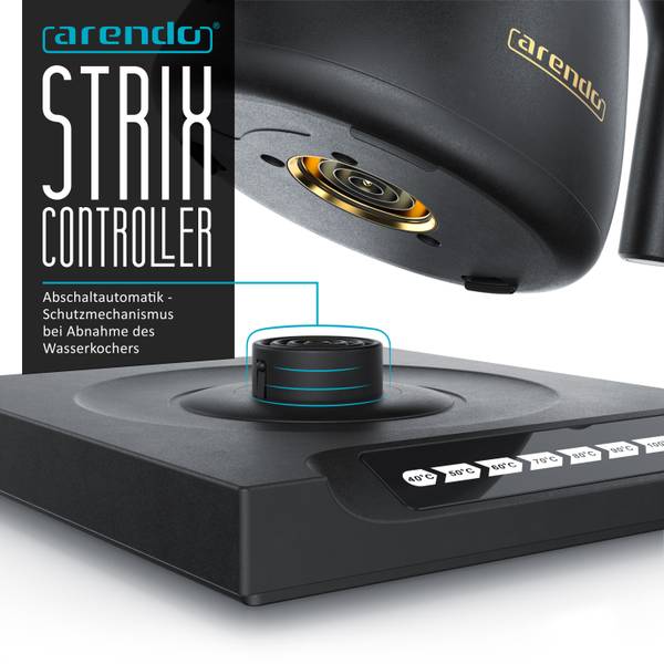 Wasserkocher GE-1970 Schwarz - Metall - 20 x 19 x 24 cm