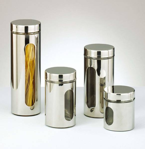 Vorratsglas, 900ml, Edelstahl, silber Silber - Glas - 11 x 18 x 11 cm