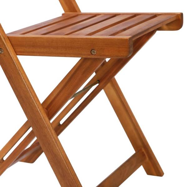 Chaise de bistro 44012 (lot de 2) Marron - Acacia - 51 x 80 x 40 cm