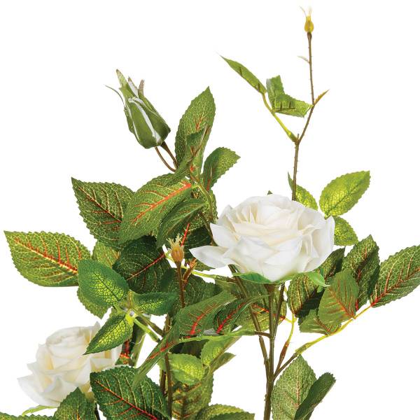 Rosier artificiel ROSIER Blanc - Textile - 38 x 50 x 38 cm