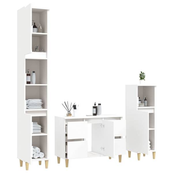 Badmöbel 3029318 3-teilig Weiß
