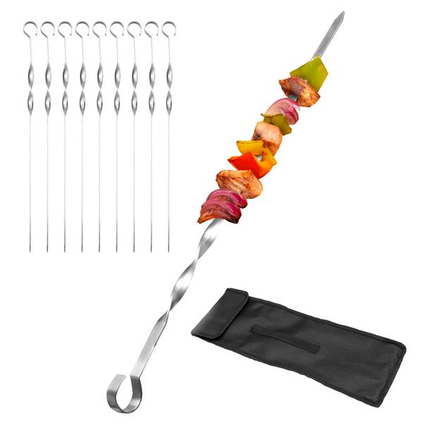 Grillspieße 14115 (10er-Set) Silber - Metall - 1 x 39 x 1 cm