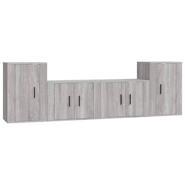 TV-Schrank 3030011 (4-teilig) Grau - Holzwerkstoff - 57 x 40 x 34 cm