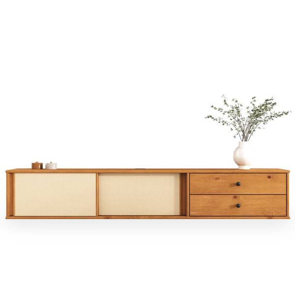 SIMONA lowboard bruin - grenenhout - 175 x 30 x 34 cm