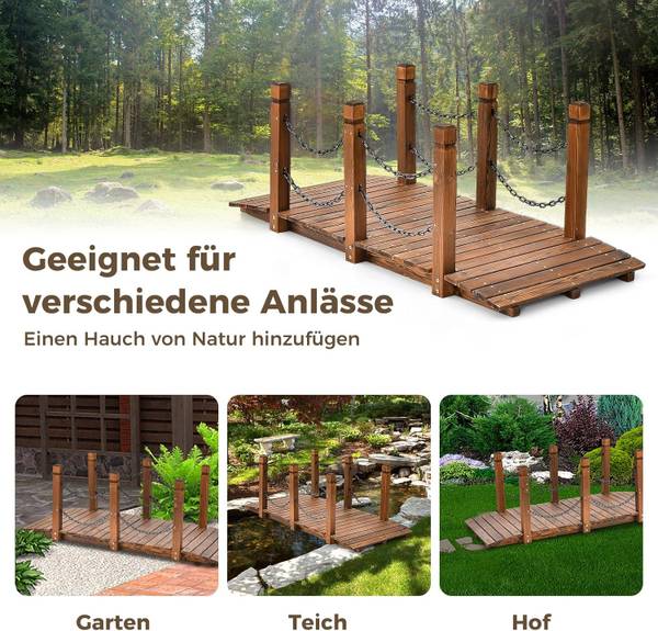 Houten brug SF6290NL bruin - massief hout - 150 x 55 x 67 cm