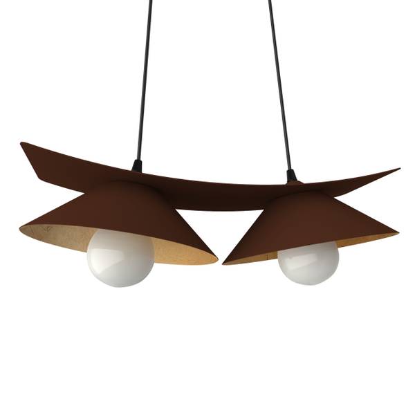 Pendelleuchte Miller Braun - Gold - Metall - 50 x 16 x 50 cm