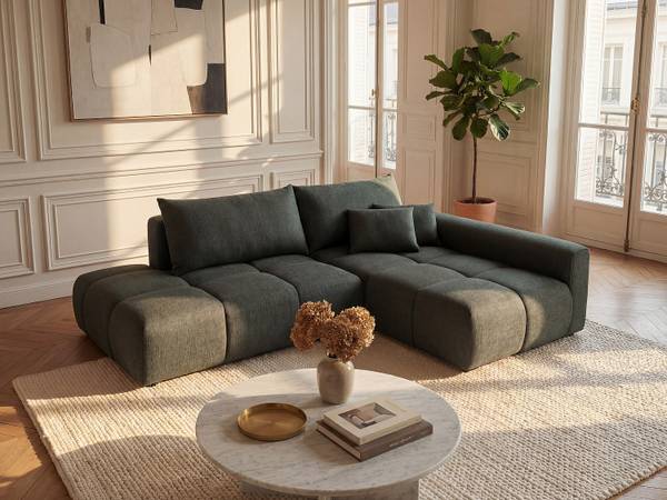 Schlafsofa MINTURNO Grün - Textil - 176 x 88 x 282 cm