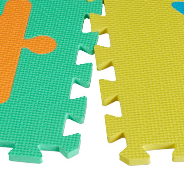 Puzzlematte Roboterteile Blau - Grün - Orange - Kunststoff - 32 x 1 x 32 cm