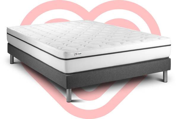 Bettgestell und Matratze VITAL SPA -  1 Grau - Massivholz - 135 x 53 x 200 cm