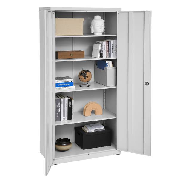 Aktenschrank Abuja Grau - Metall - 40 x 180 x 80 cm
