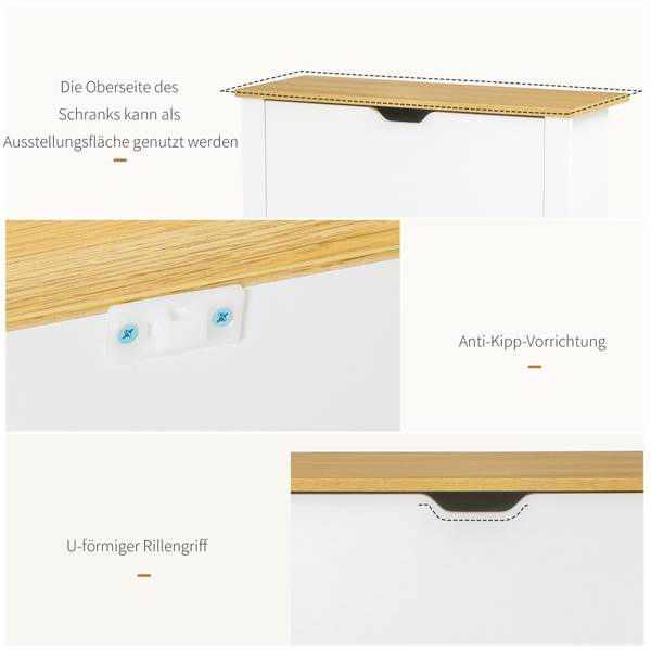 Schuhschrank 837-062V90WT Multicolor - Weiß - 72 x 80 cm
