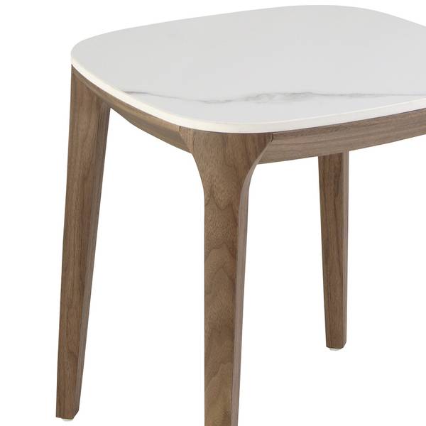 Table d'angle 2133 Blanc - Zinc - Marbre - 50 x 51 x 50 cm