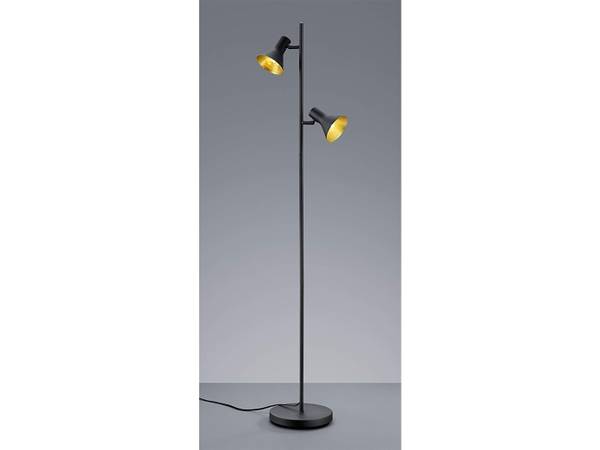 LED Stehlampe dimmbar Schwarz Gold Schwarz - Gold - Metall - 34 x 144 x 34 cm