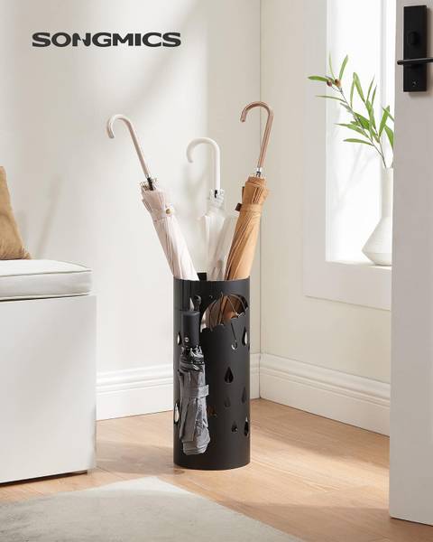 Regenschirmständer 100590 Schwarz - Stahl - 44 x 19 x 19 cm