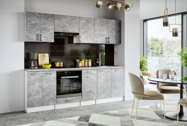 Küchenzeile LECO 240 Beton Dekor