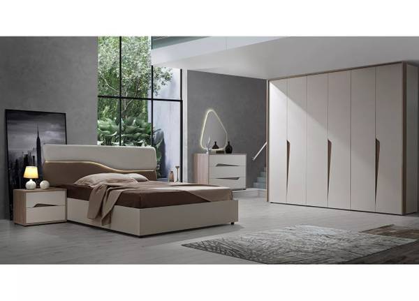 Set de chambre Soleil-5pcs Bois manufacturé