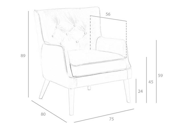 Chester-Sessel 5085 Grau - Flachgewebe - Kunstleder - 75 x 89 x 80 cm