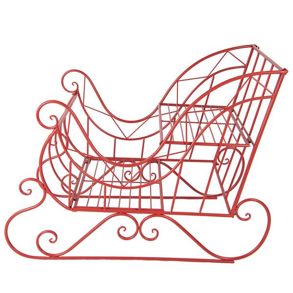 Weihnachtsschlitten Grosser Xmas&Tristan Rot - Metall - 51 x 68 x 90 cm