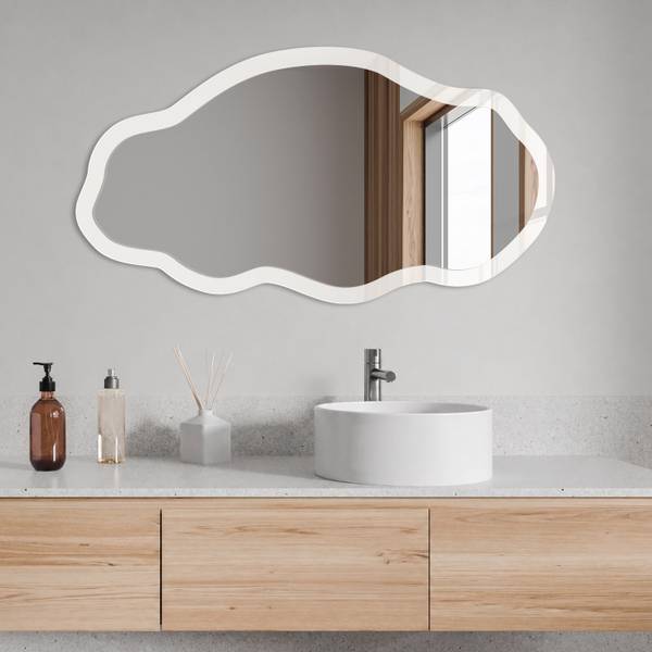Wandspiegel Cineritium albicans Grau - Glas - 52 x 97 x 0 cm