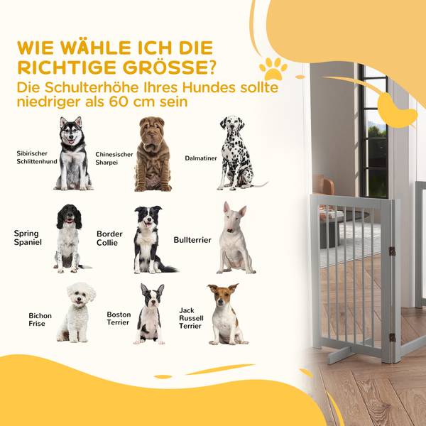 Hundegitter CP333 Grau - Holzwerkstoff - 36 x 91 x 220 cm