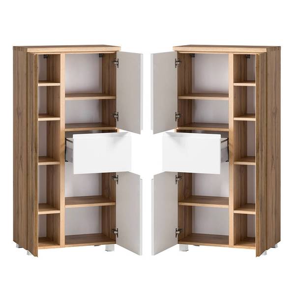 Badmöbel-Set VASTO-03-43 3er-Set Weiß - Spiegelglas - 165 x 200 x 35 cm