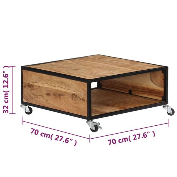 Couchtisch 247684 Braun - Akazie - 70 x 32 x 70 cm