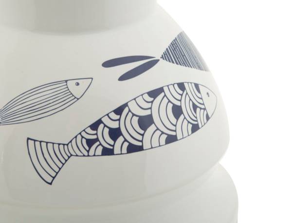 Vase Fish Weiß - Keramik - 21 x 31 x 21 cm