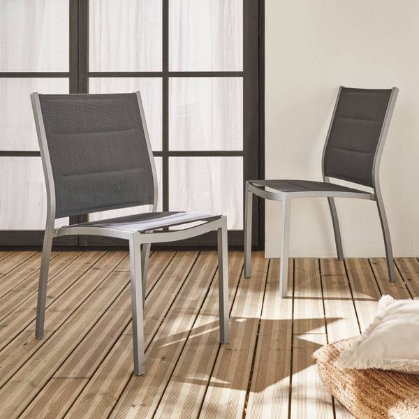 Stuhl Stühle Chicago 2er Set Grau