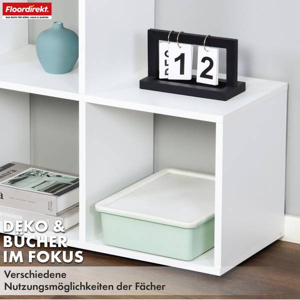 Bücherregal Carolina Weiß - Holzwerkstoff - Massivholz - 98 x 98 x 29 cm