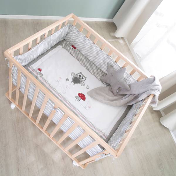 Parc bébé Adam & Eule Marron - Bois manufacturé - 73 x 72 x 99 cm