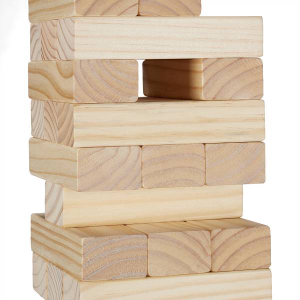 XL Wackelturm Holz Schwarz - Braun - Polyester - 17 x 63 x 17 cm