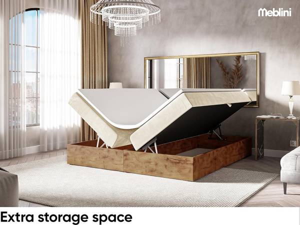 Boxspringbett LOFTY BOX Creme