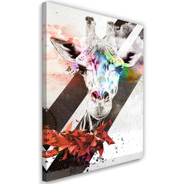 Wandbild abstrakte giraffe und formen 40 x 60 cm