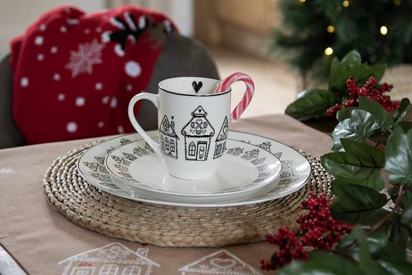 Frühstücksteller Christmas 52489 Beige - Porzellan - 20 x 2 x 20 cm