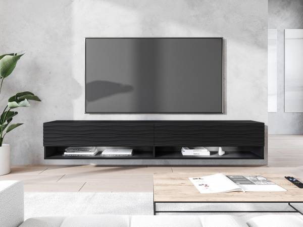 TV-Lowboard A180 MDF mit RGB Beleuchtung Schwarz - Graphit
