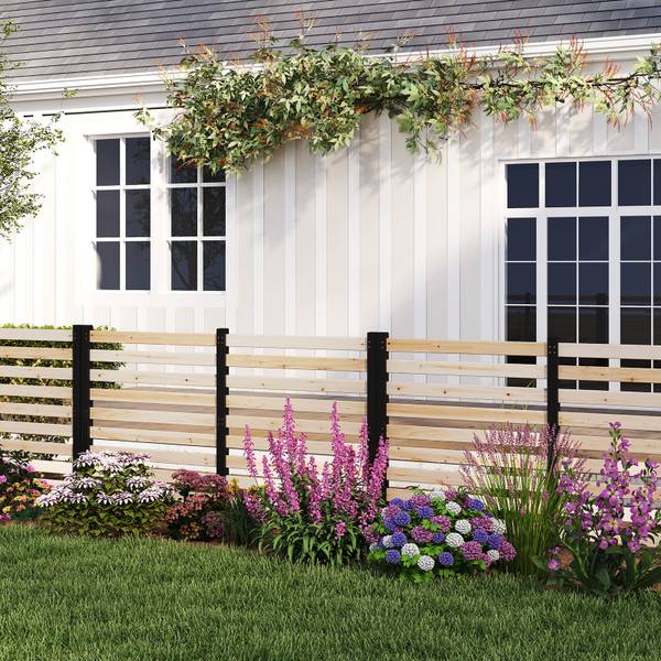 Gartenzaun ZB35497 3-tlg. Braun - Massivholz - 98 x 107 x 98 cm