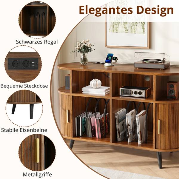 Sideboard Philotes Ⅲ Braun - Holzwerkstoff - 110 x 76 x 40 cm