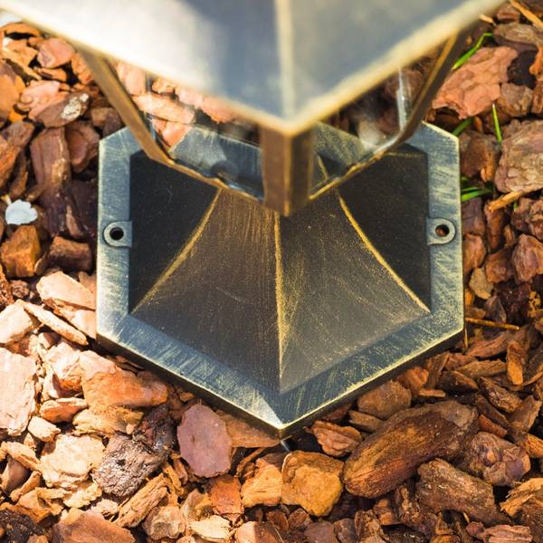 Sockelleuchte Viano Bronze - Gold - Durchsichtig - 27 x 49 x 34 cm - Flammenanzahl: 1 - Glas - Metall