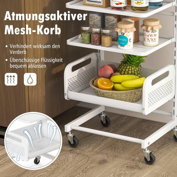 Servierwagen VL32468ITDE Weiß - Metall - 29 x 85 x 36 cm
