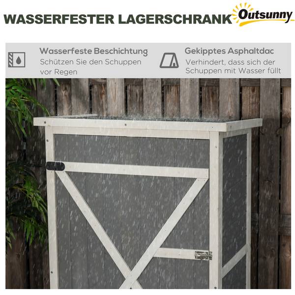 Gerätehaus BB5601 Schwarz - Massivholz - 56 x 115 x 75 cm