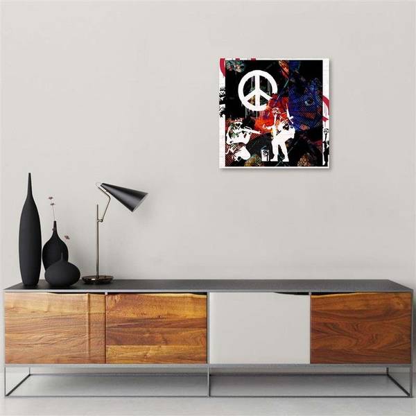 Wandbild banksy soldaten 30 x 30 cm