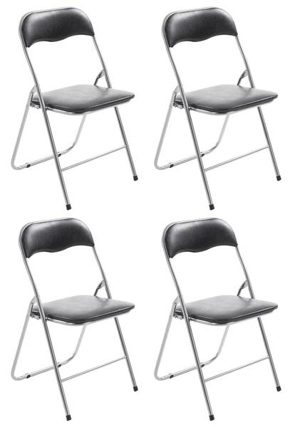 Besucherstuhl Felix 4er Set Schwarz - Silber