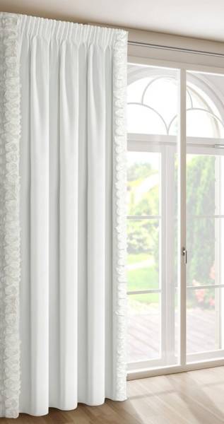 Vorhang ROSES Weiß - Textil - 140 x 1 x 270 cm