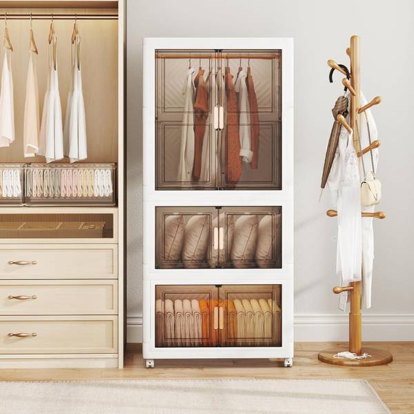 Kleiderschrank VH34655ITDE Weiß - Kunststoff - 46 x 156 x 71 cm
