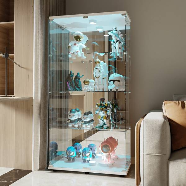 Glasvitrine HJY09 Weiß - Glas - 36 x 164 x 80 cm
