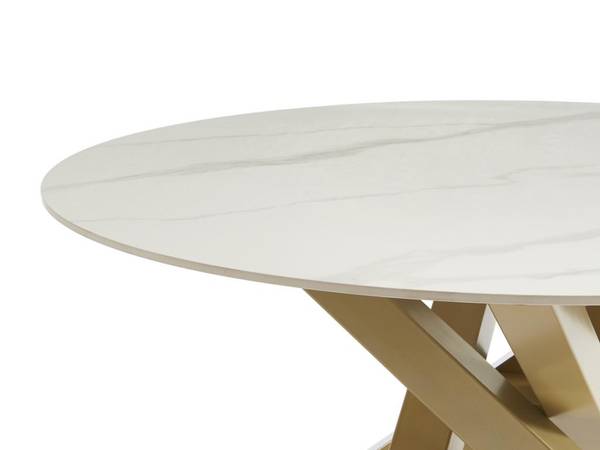 Esstisch LENUMIA Gold - Keramik - 130 x 76 x 130 cm