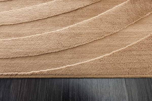 Teppich WAVE Beige - Baumwollstoff - Polyester - Wolle - 350 x 235 cm