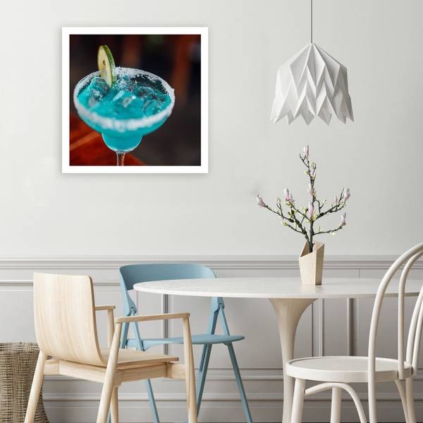 Wandbild glas mit drink 40 x 40 cm
