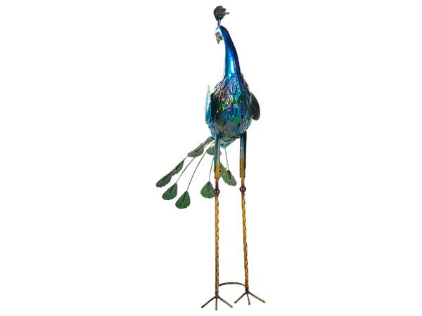 Gartenfigur PEACOCK Blau - Metall - 26 x 75 x 18 cm